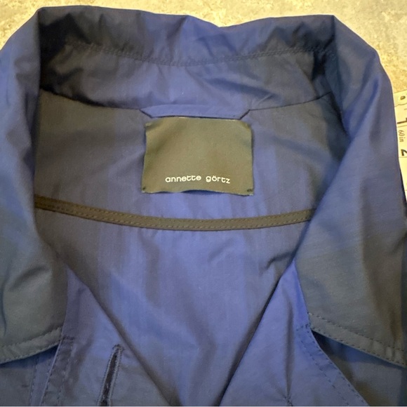 Annette Görtz ‘Main Jacket’ Blue & Black 3/4 Sleeve Button Up Jacket Size Large - Picture 8 of 16